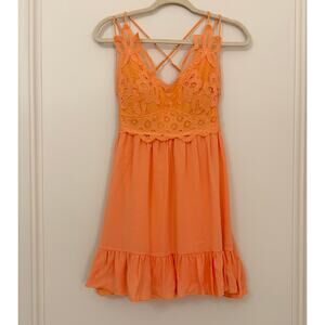 Lace Bralette Summer Dress - Francescas - Orange Creamsicle